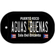 Aguas Buenas Puerto Rico Black Novelty Metal Dog Tag Necklace