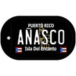 Anasco Puerto Rico Black Novelty Metal Dog Tag Necklace