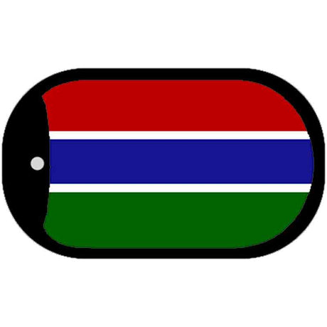 Gambia Flag Scroll Metal Novelty Dog Tag Necklace DT-1423