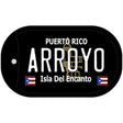 Arroyo Puerto Rico Black Novelty Metal Dog Tag Necklace