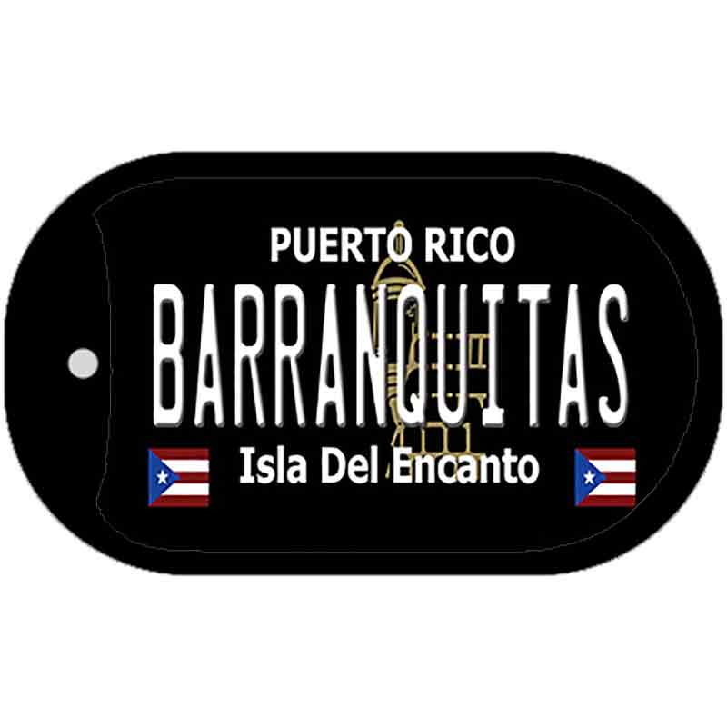 Barranquitas Puerto Rico Black Novelty Metal Dog Tag Necklace