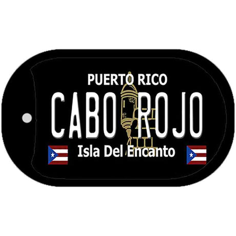 Cabo Rojo Puerto Rico Black Novelty Metal Dog Tag Necklace