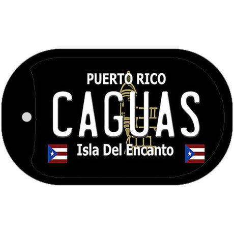 Caguas Puerto Rico Black Novelty Metal Dog Tag Necklace