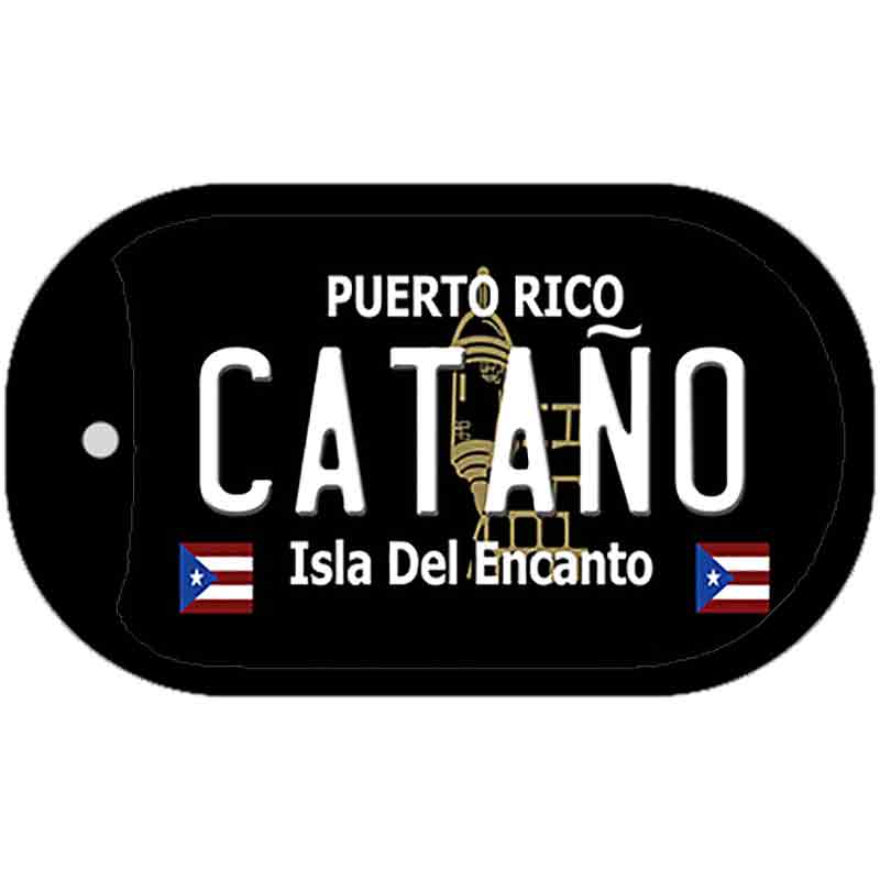 Catano Puerto Rico Black Novelty Metal Dog Tag Necklace