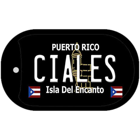 Ciales Puerto Rico Black Novelty Metal Dog Tag Necklace