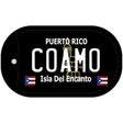 Coamo Puerto Rico Black Novelty Metal Dog Tag Necklace