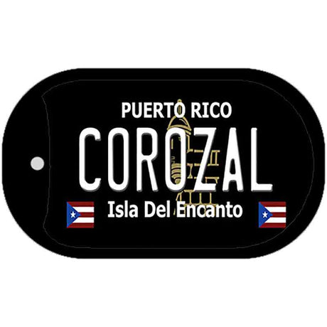 Corozal Puerto Rico Black Novelty Metal Dog Tag Necklace