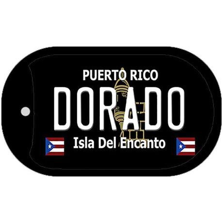 Dorado Puerto Rico Black Novelty Metal Dog Tag Necklace