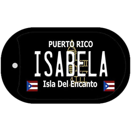 Isabela Puerto Rico Black Novelty Metal Dog Tag Necklace