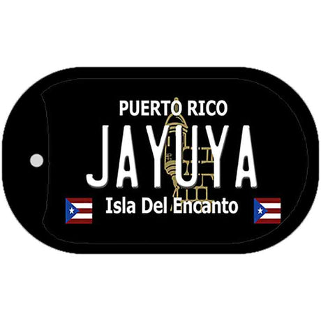 Jayuya Puerto Rico Black Novelty Metal Dog Tag Necklace