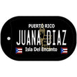 Juana Diaz Puerto Rico Black Novelty Metal Dog Tag Necklace