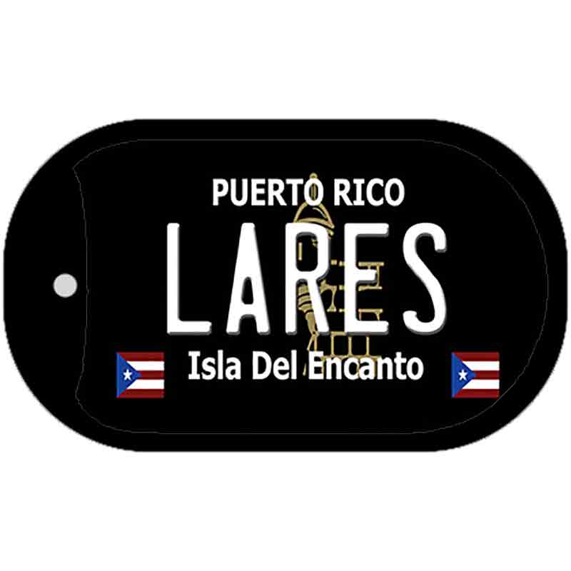 Lares Puerto Rico Black Novelty Metal Dog Tag Necklace