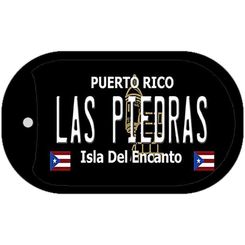 Las Piedras Puerto Rico Black Novelty Metal Dog Tag Necklace