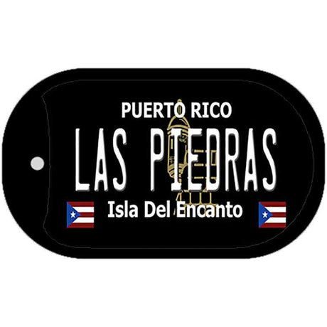 Las Piedras Puerto Rico Black Novelty Metal Dog Tag Necklace