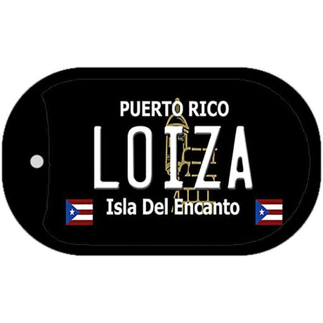 Loiza Puerto Rico Black Novelty Metal Dog Tag Necklace