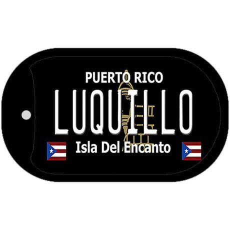 Luquillo Puerto Rico Black Novelty Metal Dog Tag Necklace