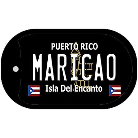 Maricao Puerto Rico Black Novelty Metal Dog Tag Necklace