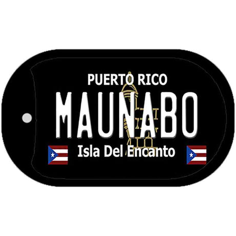 Maunabo Puerto Rico Black Novelty Metal Dog Tag Necklace