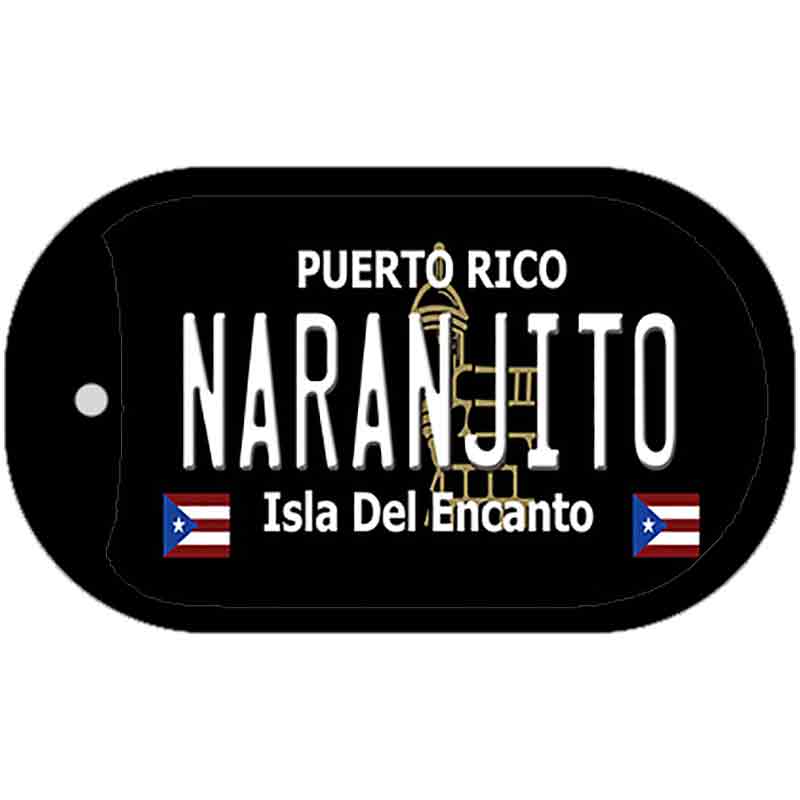 Naranjito Puerto Rico Black Novelty Metal Dog Tag Necklace