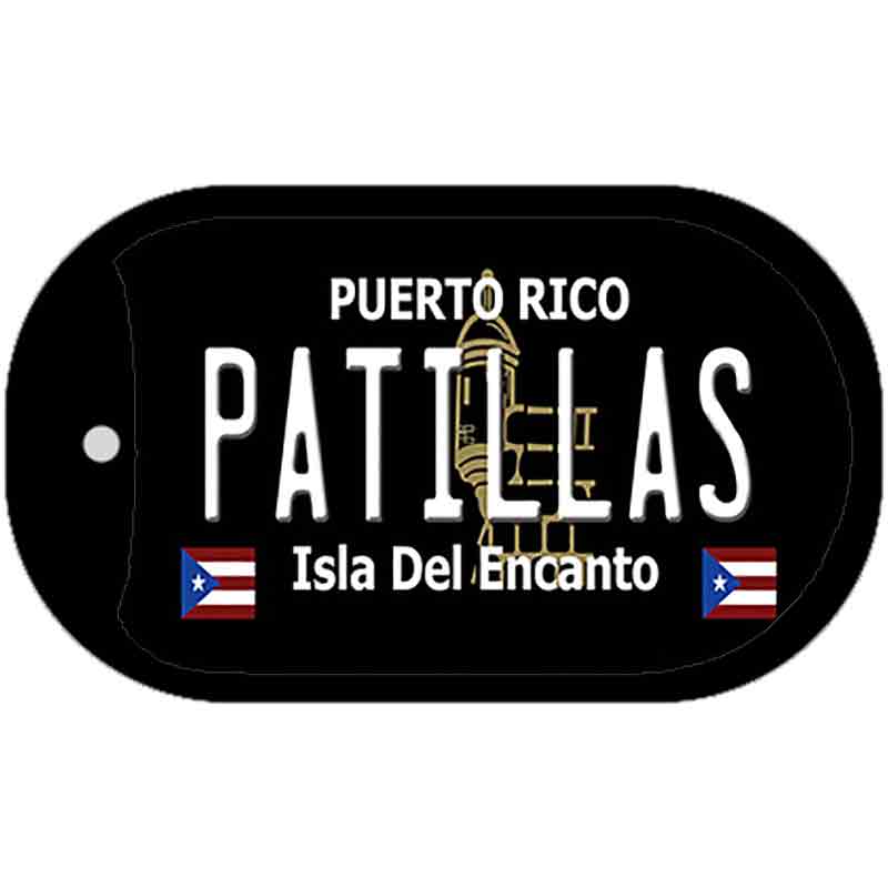 Patillas Puerto Rico Black Novelty Metal Dog Tag Necklace