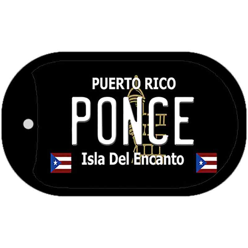 Ponce Puerto Rico Black Novelty Metal Dog Tag Necklace