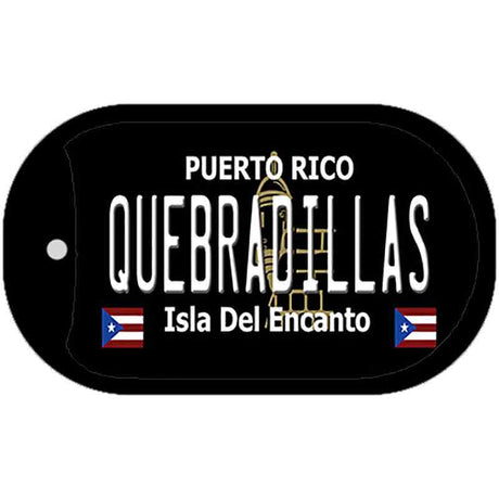 Quebradillas Puerto Rico Black Novelty Metal Dog Tag Necklace