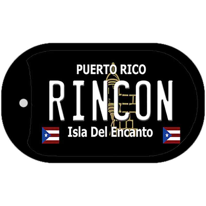 Rincon Puerto Rico Black Novelty Metal Dog Tag Necklace