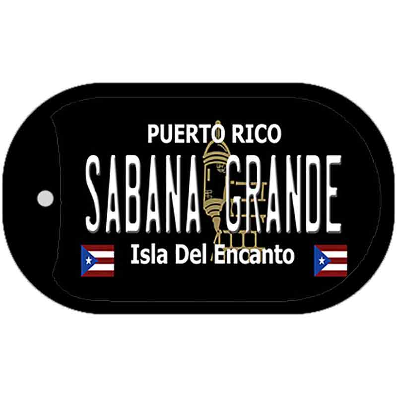 Sabana Grande Puerto Rico Black Novelty Metal Dog Tag Necklace