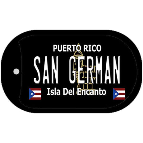 San German Puerto Rico Black Novelty Metal Dog Tag Necklace