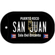 San Juan Puerto Rico Black Novelty Metal Dog Tag Necklace