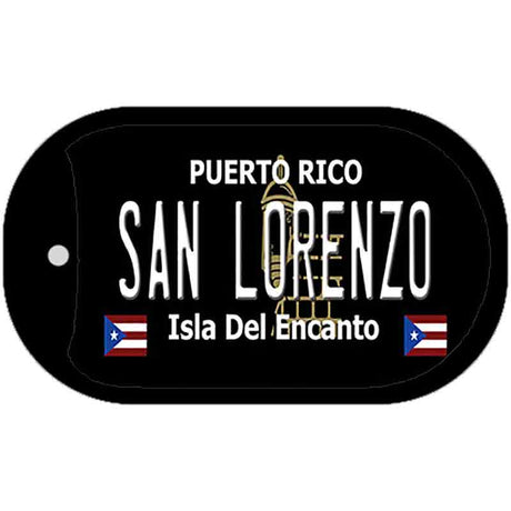 San Lorenzo Puerto Rico Black Novelty Metal Dog Tag Necklace