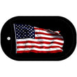 American Flag Waving Metal Novelty Dog Tag Necklace DT-142