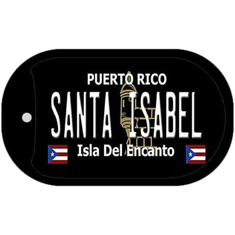 Santa Isabel Puerto Rico Black Novelty Metal Dog Tag Necklace