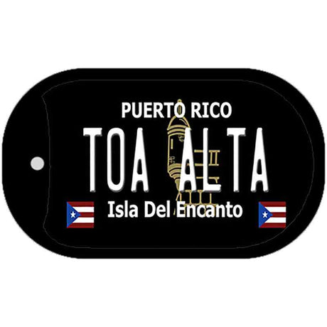 Toa Alta Puerto Rico Black Novelty Metal Dog Tag Necklace