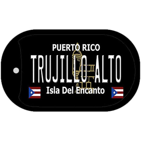 Trujillo Alto Puerto Rico Black Novelty Metal Dog Tag Necklace