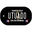 Utuado Puerto Rico Black Novelty Metal Dog Tag Necklace