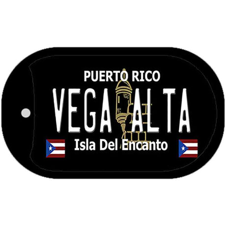 Vega Alta Puerto Rico Black Novelty Metal Dog Tag Necklace