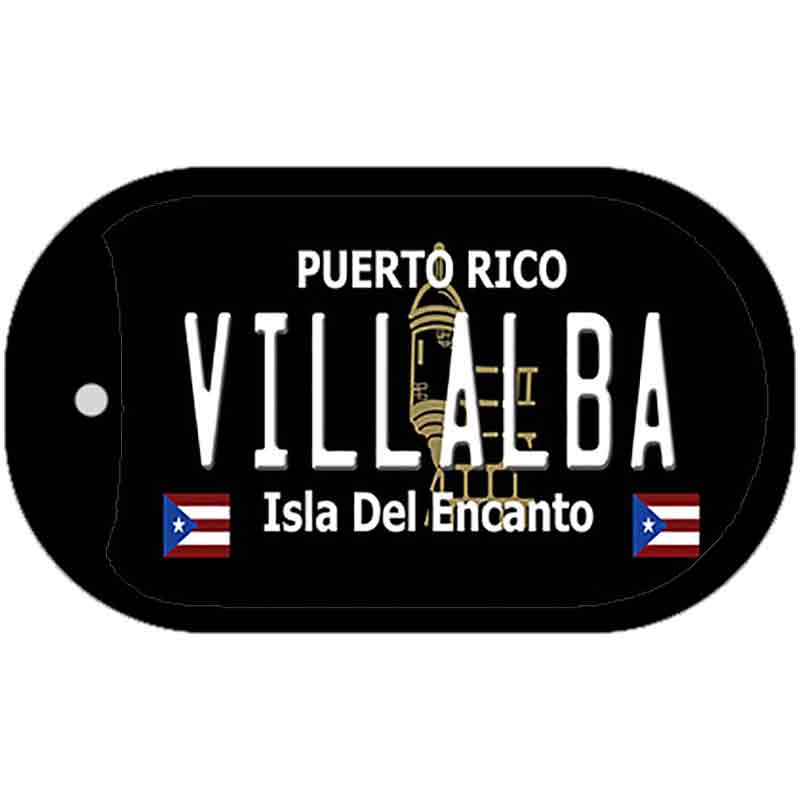 Villalba Puerto Rico Black Novelty Metal Dog Tag Necklace