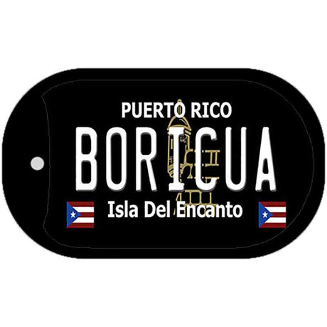 Boricua Puerto Rico Black Novelty Metal Dog Tag Necklace