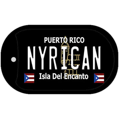 Nyrican Puerto Rico Black Novelty Metal Dog Tag Necklace