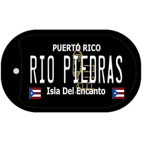 Rio Piedras Puerto Rico Black Novelty Metal Dog Tag Necklace