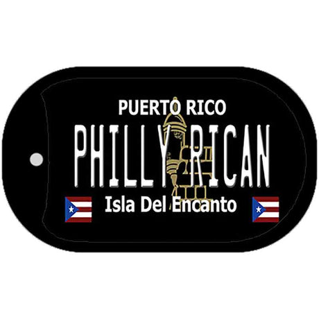 Philly Rican Puerto Rico Black Novelty Metal Dog Tag Necklace