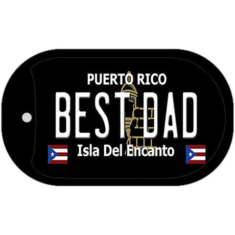 Best Dad Puerto Rico Black Novelty Metal Dog Tag Necklace