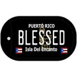 Blessed Puerto Rico Black Novelty Metal Dog Tag Necklace