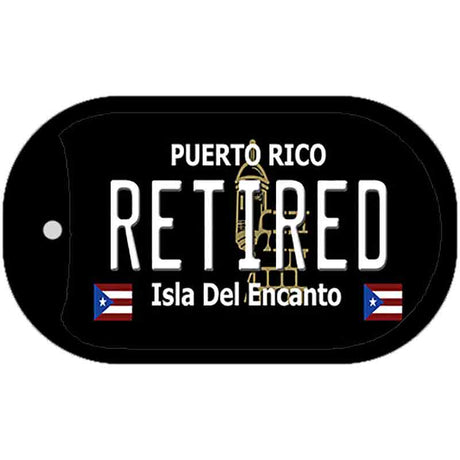 Retired Puerto Rico Black Novelty Metal Dog Tag Necklace