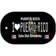 I Love Puerto Rico Black Novelty Metal Dog Tag Necklace