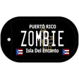 Zombie Puerto Rico Black Novelty Metal Dog Tag Necklace