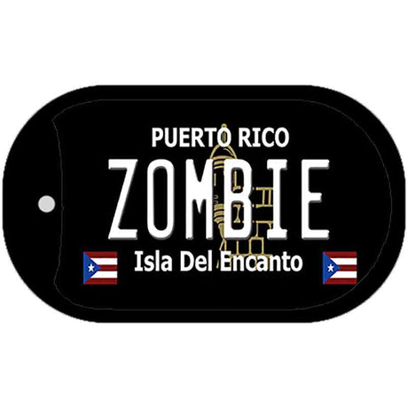 Zombie Puerto Rico Black Novelty Metal Dog Tag Necklace