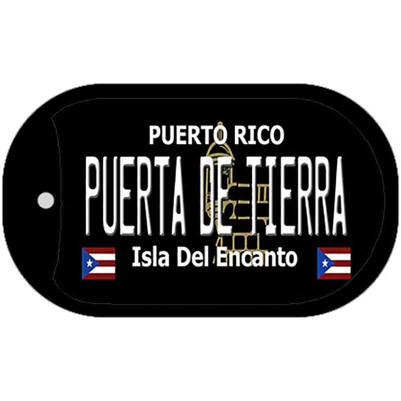 Puerta De Tierra Puerto Rico Black Novelty Metal Dog Tag Necklace