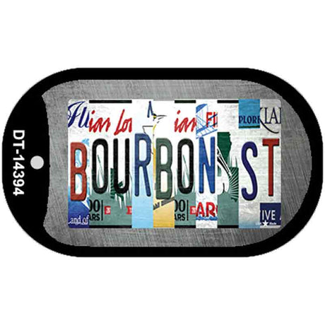 Bourbon St License Plate Art Novelty Metal Dog Tag Necklace